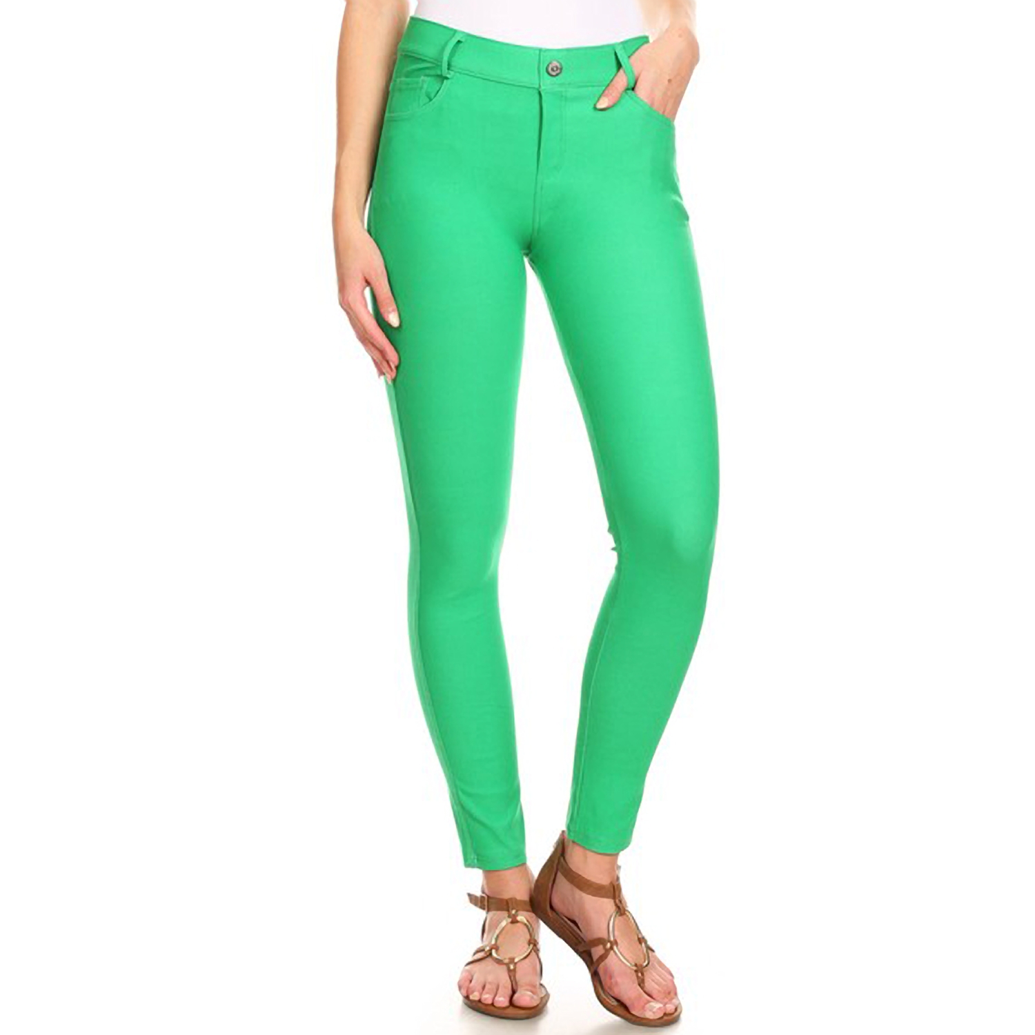 womens green jeggings