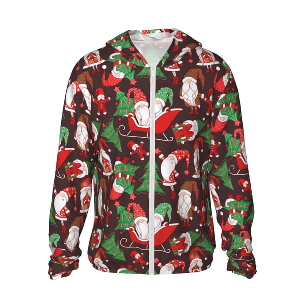 Balery Merry Christmas1 Sudadera ligera de manga larga con capucha y protección solar UPF 50+ para hombre y mujer, ideal para pesca y running-Small