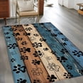 thumbnail image 2 of Navy Brown Wood Grain Area Rugs 3x5 ft Dog Paw Pattern Vintage Farmhouse Washable Rug Non Slip Indoor Carpet Absorbent Floor Mat for Living Room Bedroom Dining Room, 2 of 9