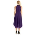 thumbnail image 2 of YiZYiF Womens Halter Neck High Low Bridesmaid Dress Chiffon Cocktail Party Flare Dress Purple 10, 2 of 7
