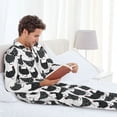 thumbnail image 4 of Wukai Retro Rooster Men's Long-Sleeve Pajama Set - Comfortable Sleepwear with Button-Down Shirt and Pants-Large, 4 of 6