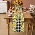thumbnail image 3 of Table Runner - 36 Inch Long, Yellow Lemons Kitchen Dining Table Runner Dresser Scarves, Summer Fruits Leaves Botanical Buffalo Plaid Farmhouse Decor for Coffee Tables Wedding Party Banquet, 3 of 8