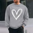 thumbnail image 2 of Kaemgyyd Men's Casual Crewneck Sweatshirt Valentine's Day Heart Long Sleeve Basic Pullover Spring Fashion Clothes, 2 of 3
