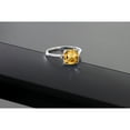 thumbnail image 4 of Gem Stone King 2.01 Ct Cushion Yellow Citrine White Diamond 10K White Gold Ring, 4 of 5