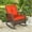 Orange, variant on W WARMHOL Outdoor Wicker Rocking Chair with Thickened Cushions, All-Weather Rattan Patio Rocking Chairs, Rocker Wicker Chair for Porch Garden & Backyard, Beige