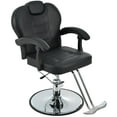 thumbnail image 2 of Heavy-Duty Steel Frame PU Leather 360° Rotation Hydraulic Pump Reclining Barber Chair Salon Equipment Stylist, Black 330lbs, 2 of 10