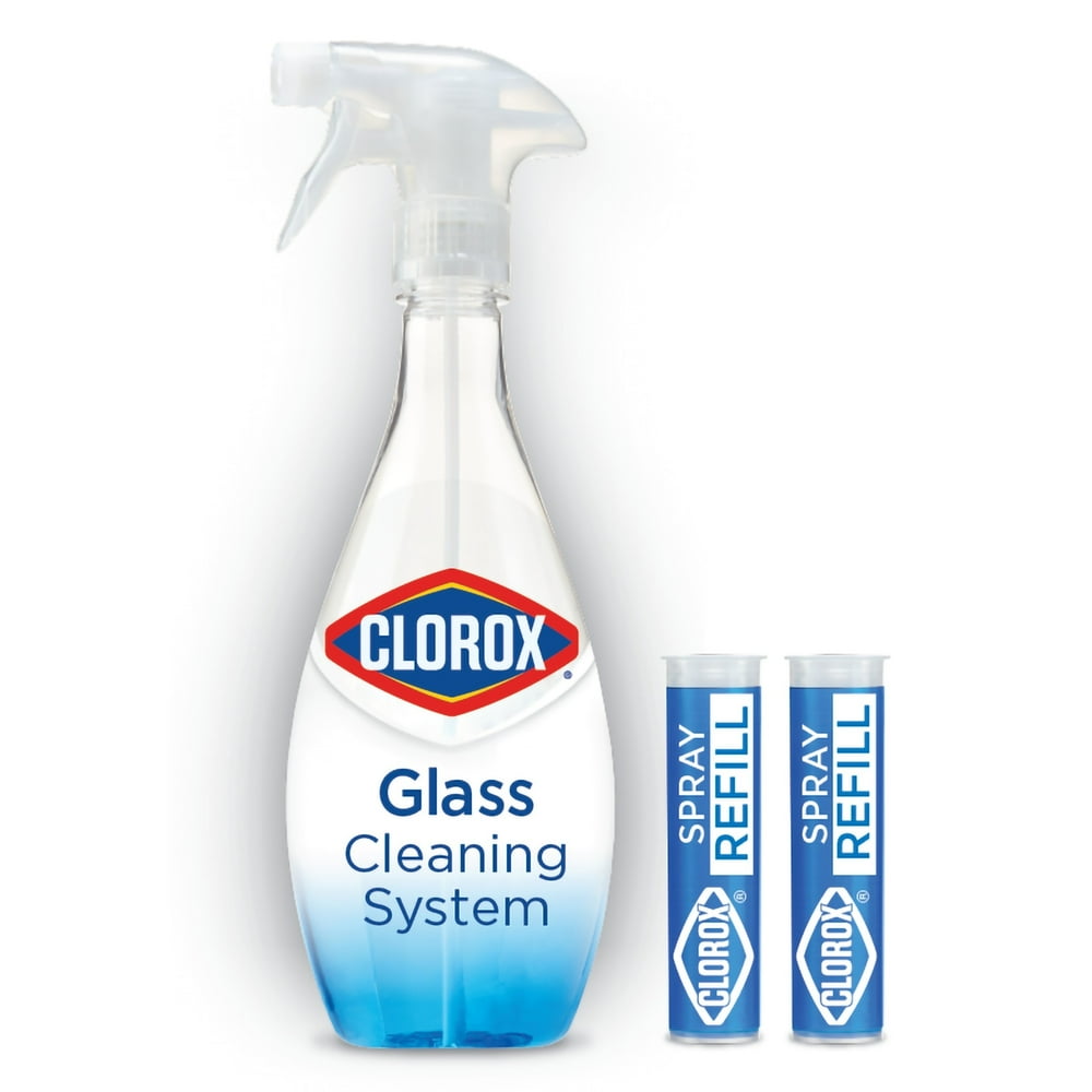 Clorox Glass Cleaner Cleaning System with one Reusable Bottle plus 2 Refill Cartridges Walmart