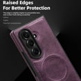 thumbnail image 4 of ELEHOLD Case for Samsung Galaxy Z Fold 7, Shockproof Magnetic Leather Phone Case with Stand, Compatibility with Mag Safe Accessories,Darkpurple, 4 of 7