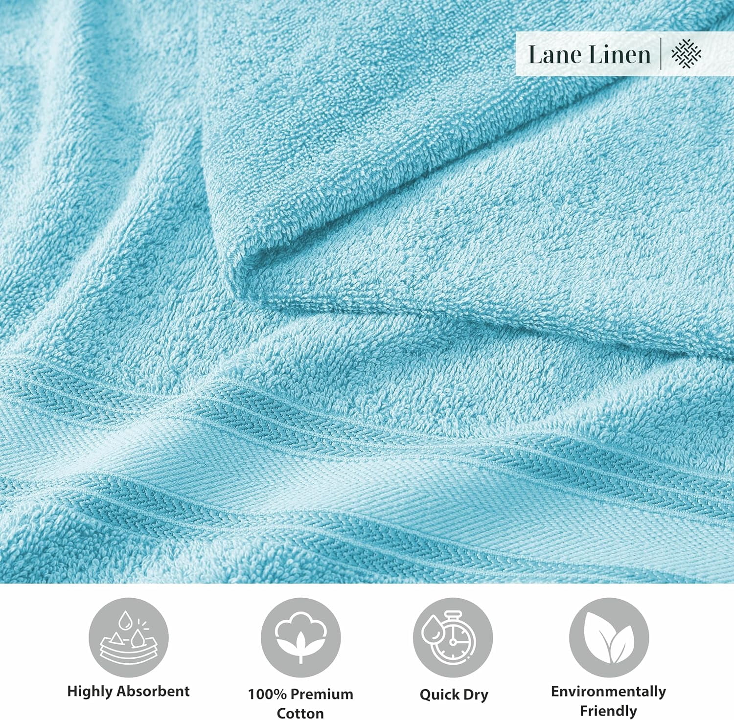 Extra Large Bath Towels for Bathroom, Zero Twist, 100% Cotton Quick Dry Bath Sheet Set, Bath Towel Sets for Bathroom, Soft Shower Towels, Hotel Towels, Luxury Bath Towels Set of 4 - Blue