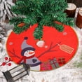 thumbnail image 1 of Christmas Gold Edged Tree Skirt Decoration Santa Print Christmas Tree Bottom Decoration Apron, 1 of 7