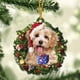 thumbnail image 4 of Christmas 2d Acrylic Flat Pet Dog Puppy Wreath Pendants Xmas Tree Hanging Ornaments Happy New Year Party Navidad Gift Home Decor, 4 of 5