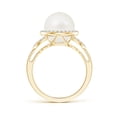 thumbnail image 2 of ANGARA Freshwater Cultured Pearl Halo Ring with Diamonds in 14K Yellow Gold for Women | June Birthstone, Birthday, Anniversary, Jewelry Gift for Women | Natural Pearl Ring, 2 of 7