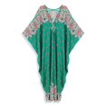 thumbnail image 4 of Plus Size Kaftans for Women Printed Maxi Beach Dress Woven V-neck Caftan Tunic Summer Resort Wear Loose House Dress Oversized Muumuu Dresses Middle Eastern Abaya, 4 of 12