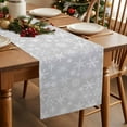 thumbnail image 3 of Christmas Winter Snowflakes Table Runner 13x90in Non-Slip Cotton Linen Table Runners, Gray and White Dresser Scarves TableRunner for Dinner Kitchen Dining Wedding Party, 3 of 9