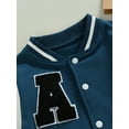thumbnail image 5 of Bagilaanoe Toddler Baby Boy Girl Baseball Jacket Letter Pattern Contrast Color Long Sleeve Coat with Pockets 12M 18M 24M 3T 4T 5T Kids Fall Casual Outwear, 5 of 9