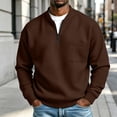 thumbnail image 2 of Oversized Sweatshirt for Men Solid Color Stand Up Collar Half Zip Long Sleeve Sweatshirt Base Layer Outerwear Casual Pullover for Any Occasion, 2 of 8