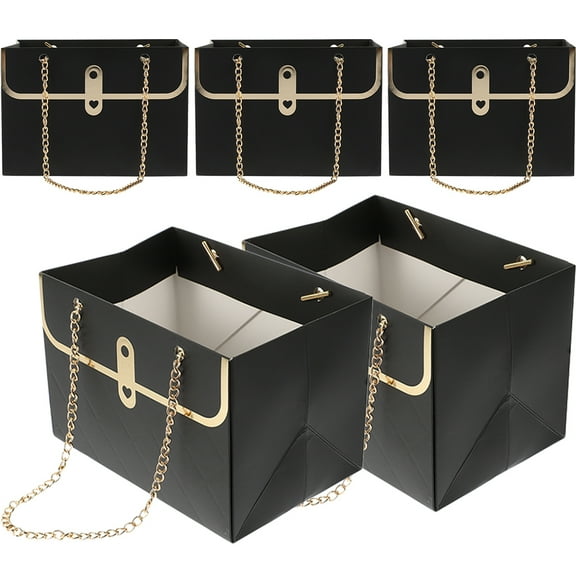 FRCOLOR 5 Pcs Tote Bags for Women Packing Bag Gift Bags Bride 10X10.5X15CM Black