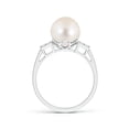 thumbnail image 2 of ANGARA Freshwater Cultured Pearl Ring with Cluster Diamonds in 925 Sterling Silver for Women | June Birthstone, Birthday, Anniversary, Jewelry Gift for Women | Natural Pearl Ring, 2 of 9