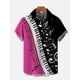 thumbnail image 3 of Nueva camisa de manga corta clásica con estampado 3D de notas musicales y elementos de arte hawaiano a la moda, camisas hawaianas de moda para hombres, estilo Harajuku, 3 of 4