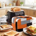 thumbnail image 2 of Orange Grey Geometric Toaster Cover 2 Slice, Modern Black White Abstract Art Dustproof Bakeware Oven Protector with Top Hook, Waterproof Small Kitchen Appliance Toasters Dust Cover, 12"x7.5"x8", 2 of 5