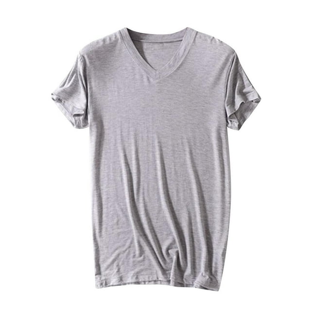 Mlkoz Pyjama Homme Manches Courtes Pyjama Décontracté Col en V Pyjama Été Confortable Léger Hauts