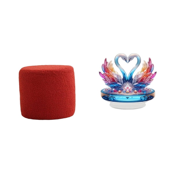 Elegante Otomana Cilíndrica Con Escultura De Cisne, Reposapiés, Banco, Silla, Sofá, Taburete De Té, Estatua De Acrílico, Centro De Mesa, Mueble De Mesa, Decoración, Estantería.