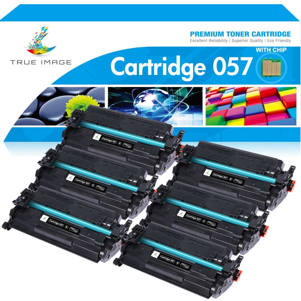 True Image 6Pack Compatible Toner Cartridge with Chip for Canon 057
