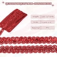 thumbnail image 2 of Uxcell 0.9 Inch x 14 Yards Sequin Trim Red Wave Flat Sequin Braid Trim for Crafts, 2 of 7