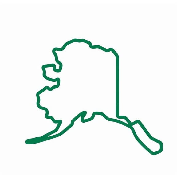 State Map Outline Alaska Vinyl Decal Sticker UV & Waterproof Bumper Window Laptop Automotive Water Bottle Gift accessories – GREEN 5"