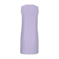 thumbnail image 6 of Fartey Summer Dresses for Women 2025 Eyelet Casual Loose Sleeveless Sundresses Solid Color Tank Dress with Pockets Breathable Crewneck Beach Sundress Purple S-2XL, 6 of 7