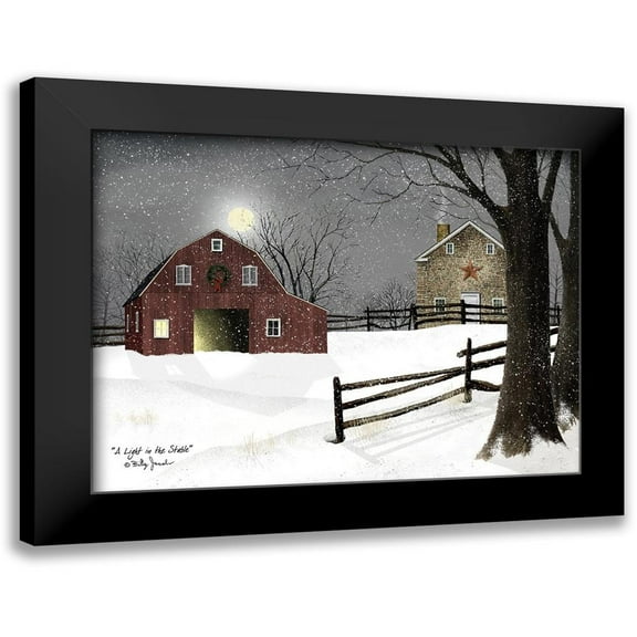 Jacobs, Billy 14x12 Black Modern Framed Museum Art Print Titled - A Light in the Stable
