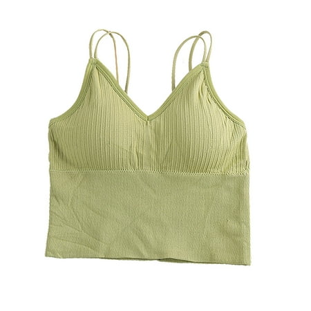 

Crop Top Yoga Bra CRIS Cross Strapy Back Removable Padding Cami，One Size