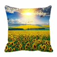 thumbnail image 1 of EREHome Sunflower field against dramatic sky rising sun Pillow Case Cover Set 20x20 Inch, 1 of 1