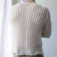 thumbnail image 5 of Krdevn Men's Street Trend Woven Solid Color Mesh Knitted Long Sleeve Top,L, 5 of 9