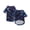 D002- Navy, variant on Dog T Shirts for Small Dogs, Patriotic Holiday Design, Soft Stretch Fabric, Classic Star Print, 1 Set, Backyard Barbecue Wear