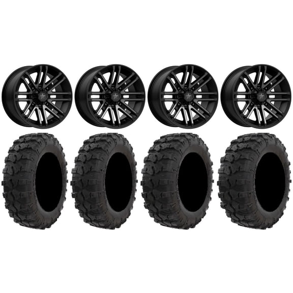 MSA Black Rogue 14" UTV Wheels 26" Dual Threat Tires Polaris RZR XP 1000 / PRO XP / Ranger XP 900/1000