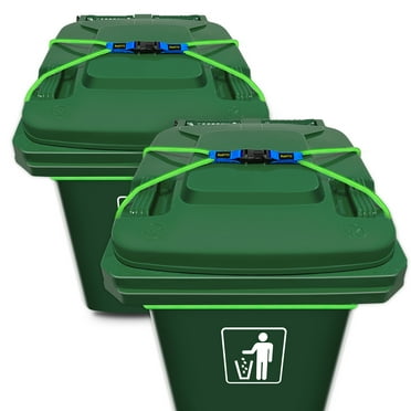 PAHTTO Trash Can Lock 2PCS, Bear Proof Trash Can, Lid Lock for 30-50 Gal Outdoor Garbage Cans, Heavy Duty Bungee Cord Garbage Can Lock for Animals, Squirrels, Dogs, Raccoons
