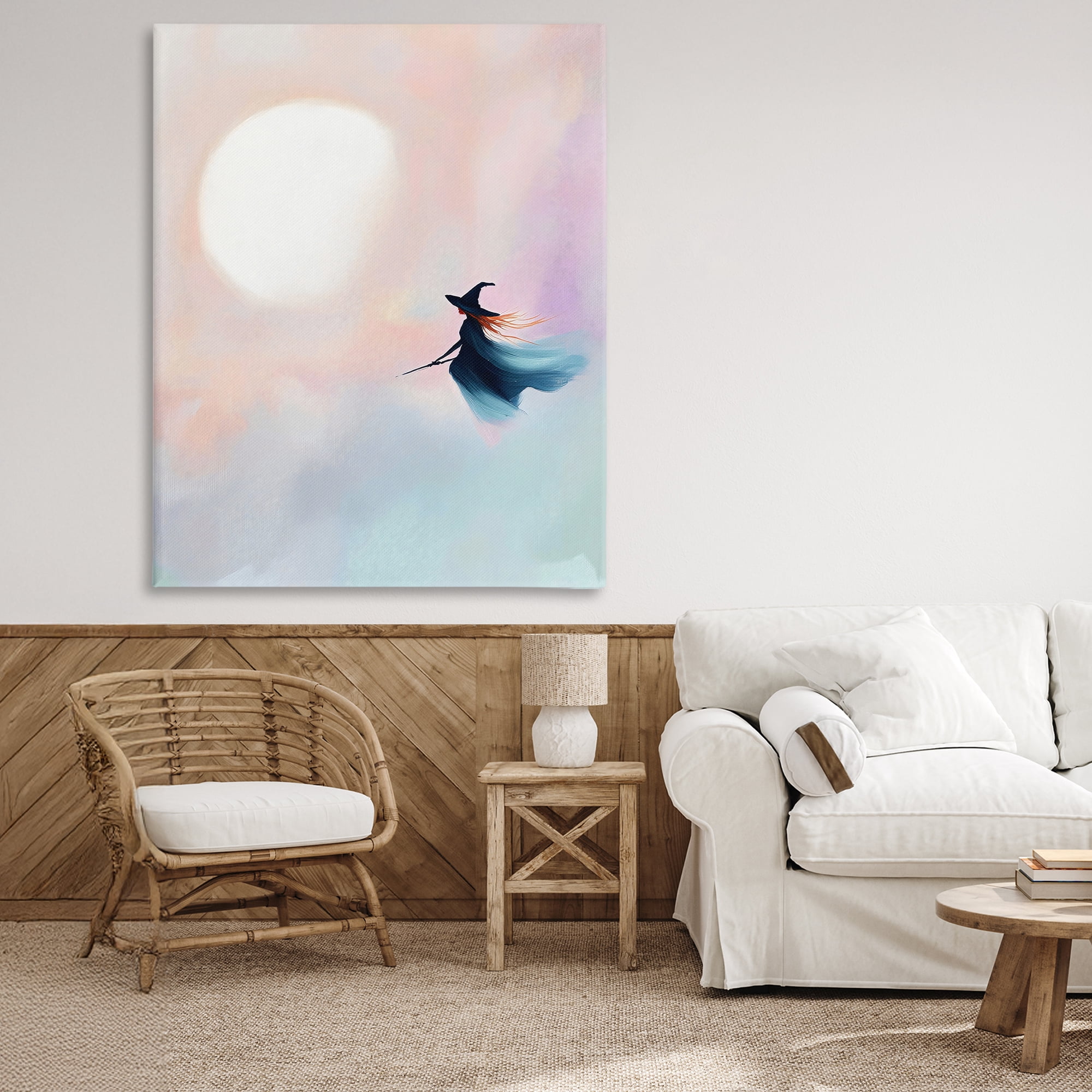 Stupell Industries Witch Flying at Sunset Canvas Wall Art, design by The Prints Vibe
