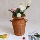 thumbnail image 3 of 1 unid casero decorativo flor canasta simulación ratán tejido de flores tejido (marrón claro), 3 of 8