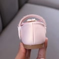 thumbnail image 5 of SGFCWSX Girls Dress Shoes Kids Rhinestone Pearl Bow Ankle Strap Sparkly Wedding Party Flower Girl Shoes Pink Size 11 Little Kids, 5 of 10