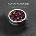 thumbnail image 6 of ZICANCN Round Pill Box Organizer with 3 Compartment, Purple Orange Leaf Pumpkin Portable Travel Pill Cases for Pocket or Purse, 6 of 6