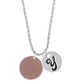 thumbnail image 1 of Delight Jewelry Acrylic 7/8" Disc Rose Goldtone Silvertone Script Initial Disc - Y - Charm Necklace, 20"+3", 1 of 4