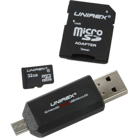 MicroSD 32GB Class 10 with USB/microUSB Reader