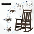 thumbnail image 3 of LOYALICE Outdoor High Back Porch Rocking Chair Set of 2,HDPE Oversized Adirondack Slat Rocker Chairs for Patio,Garden,Lawn,Balcony,Coffee, 3 of 9