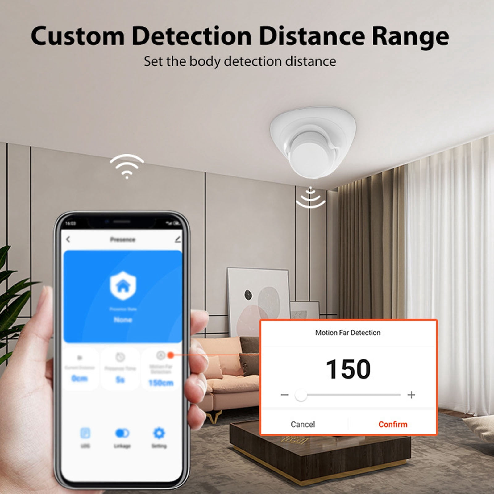 NFTIGB Smart Human Presence Sensor 24G Radar Detection High Sensitivity Motion Detector for ZigBee 3.94 inches / 10 cm