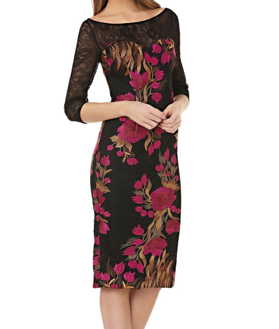 JS Collection Dresses - Womens Dress Sheath Embroidered Lace 16