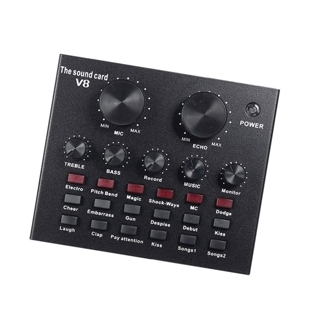 Bearachild Kit de estudio de tarjeta de sonido, ajuste de dispositivo de grabación para principiantes, accesorios para cantar en ordenador, Cables de audio/vídeo