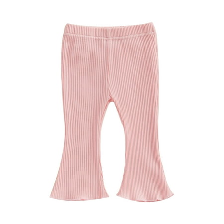 

Hirigin Infant Girl s Casual Leggings with Bell Bottom and Ribbed Texture