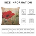 thumbnail image 6 of QZHH  Flower Pillow,Home Decorative Throw Pillow Cover Red Poppy Flower Beige Floral Waist Lumbar Throw Pillow case Cushion Cover Sofa Home Decorative Rectangle Oblong  2pc, 6 of 6