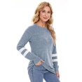 thumbnail image 4 of Womens Color Block Leopard T Shirts Casual Striped Long Sleeve Tunic Tops, 4 of 7